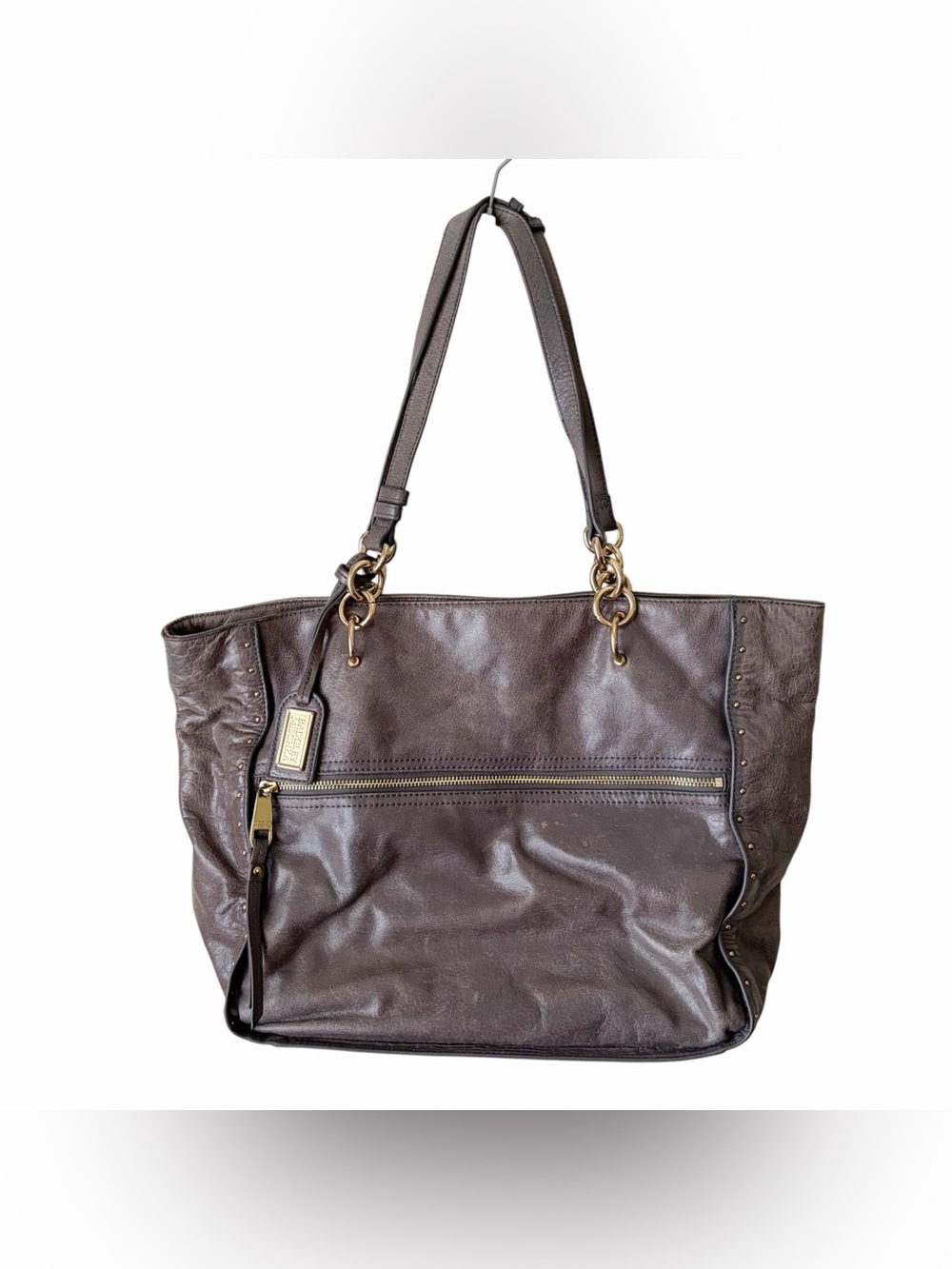 Badgley Mischka | Genuine Leather Tessa Purse Shoulder Bag Charcoal Gray